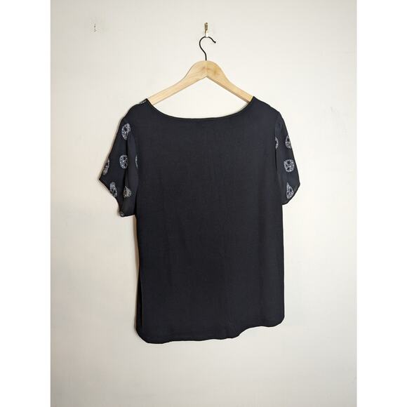 Torrid Starry Skulls Abbey Georgette With Knit Back Blouse - Picture 7 of 7